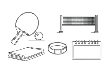 Hand drawn sports equipment and accessories collection