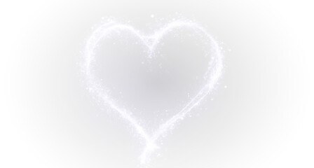 Heart pink with flashes isolated on transparent background.