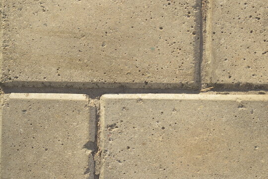 Detalhe de parede com blocos de pedra de concreto, arquitetura resistente e duradoura