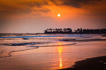 beautiful beach in the Indian ocean, Sri Lanka