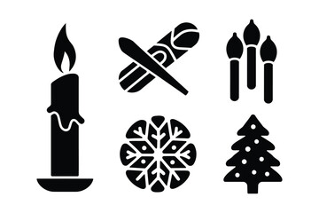 Christmas and winter holiday icons set