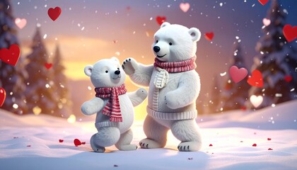 Tańczące pluszowe misie polarne