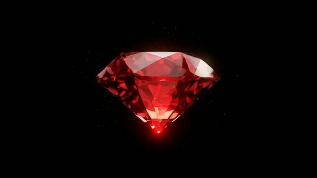 Stunning ruby gemstone rotating slowly, captivating close-up view, sparkling elegance, perfect for jewelry ads or luxury branding, rich red colors