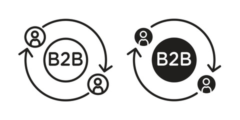 B2B icons design, logo. Symbol illustration set