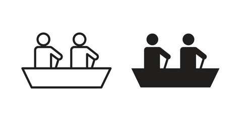 Boat race icons design, logo. Symbol illustration set