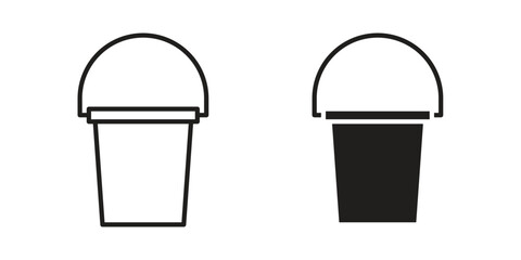 Bucket icons design, logo. Symbol illustration set