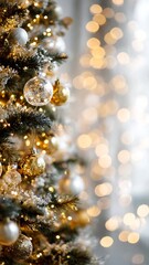 “Glowing Christmas Tree with Warm Fairy Lights – Cozy Holiday Decoration”