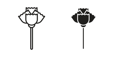 Carnation icons design, logo. Symbol illustration set