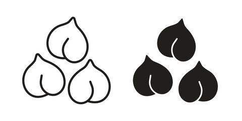 Fototapeta premium Chickpeas hummus icons design, logo. Symbol illustration set