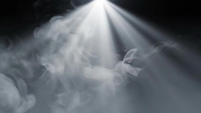 Ethereal smoke drifts in bright light, a captivating abstract background for mystery and atmosphere