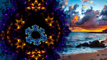 Surreal Art Meets Ocean Sunset