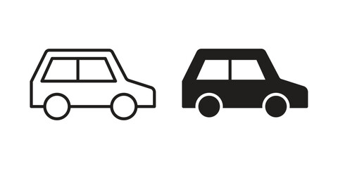 Compact car icons design, logo. Symbol illustration set