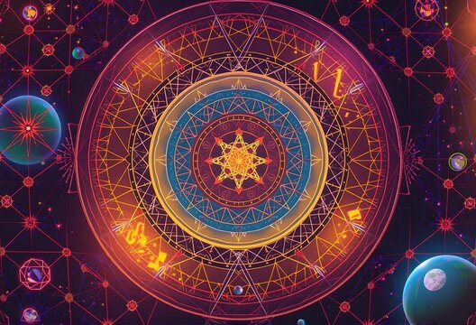 Celestial Geometric Mandala Design