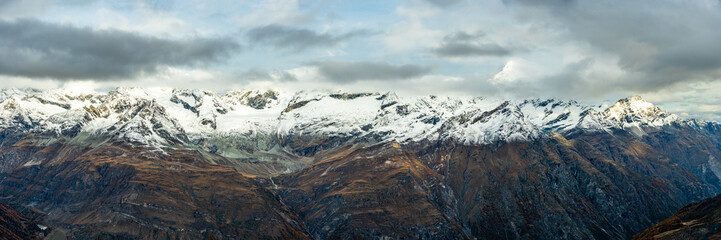 Snow Line And Clouds Cover
