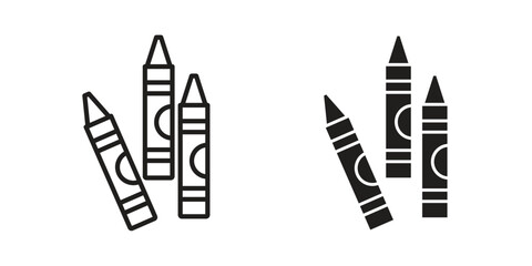 Crayon icons design, logo. Symbol illustration set