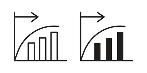 Diminishing returns icons design, logo. Symbol illustration set