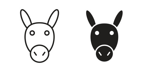 Donkey icons design, logo. Symbol illustration set