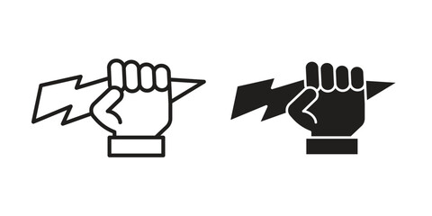 Hand with Power icons design, logo. Symbol illustration set