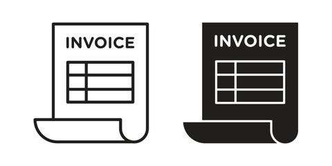 Invoice icons design, logo. Symbol illustration set