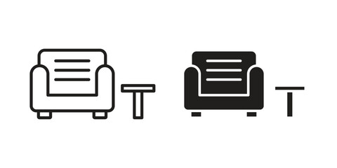 Lounge icons design, logo. Symbol illustration set
