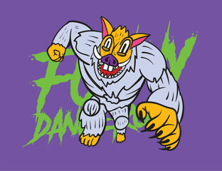 cute monster kaiju for kids background for halloween