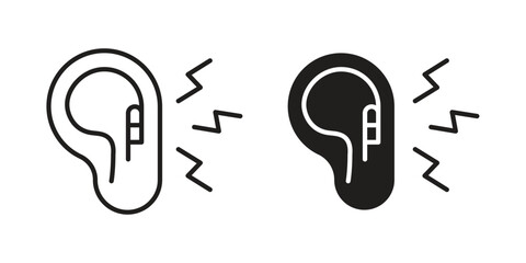 Otitis icons design, logo. Symbol illustration set