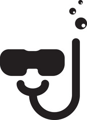 Snorkeling equipment icon for summer vacation activity