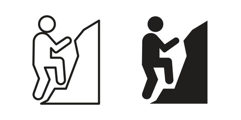 People Climbing icons design, logo. Symbol illustration set