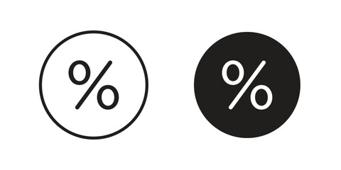 Percent icons design, logo. Symbol illustration set