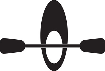 Minimalist kayak and paddle boat vector graphic