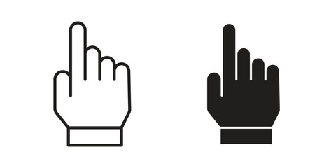 Pointing hand icons design, logo. Symbol illustration set