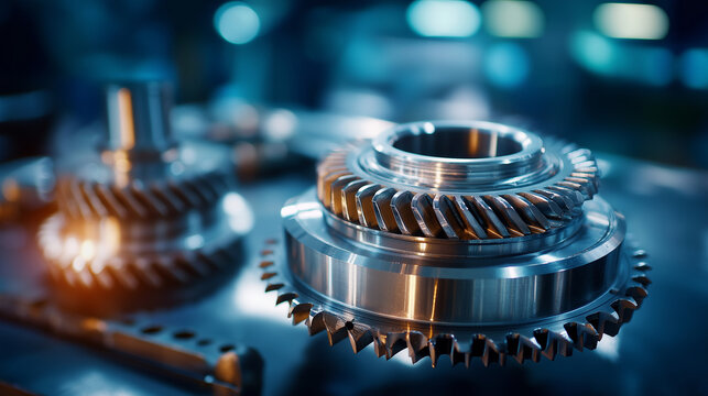 Engine gears closeup, component detail visible, modern technology showcase, automotive precision, mechanical assembly texture, intricate part arrangement, metallic surface finish, 