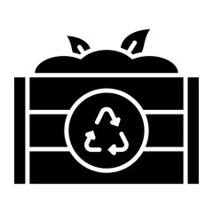 Compost bin glyph solid icon