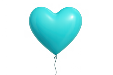 Heart balloon floating, symbolizing love, celebration, romance, and special event happiness on transparent background