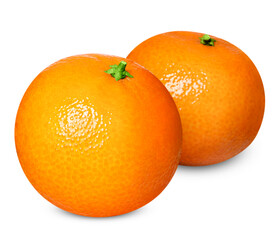 Fresh tangerines isolated on white. Citrus fruit