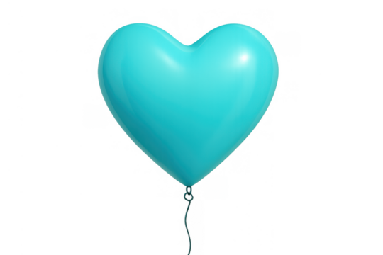 Heart balloon floating, symbolizing love, celebration, romance, and special event happiness on transparent background