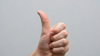 Right hand giving a thumbs up for a job well done, showing approval and positive feedback