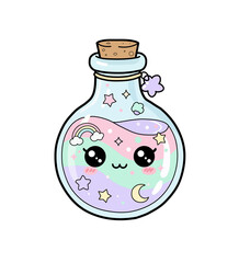 Kawaii pastel magic potion bottle