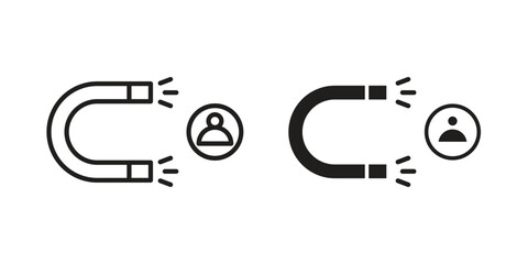 User engagement icons design, logo. Symbol illustration set