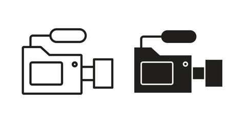 Video camera icons design, logo. Symbol illustration set