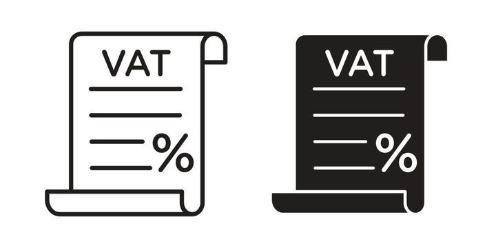 Value added tax VAT icons design, logo. Symbol illustration set