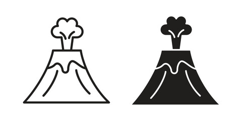 Obraz premium Volcano icons design, logo. Symbol illustration set