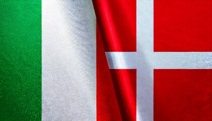 イタリアの国旗とデンマークの国旗(Italy flag & Denmark flag.)
