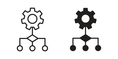 Workflow icons design, logo. Symbol illustration set