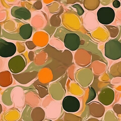Abstract colorful organic shapes pattern with a painterly artistic style