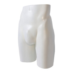 White male hip mannequin for underwear, isolaated