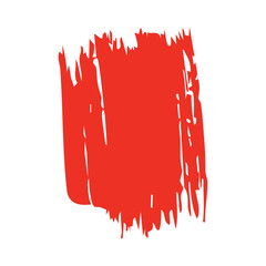 Red ink paint brush stroke