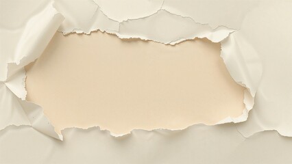 Fototapeta premium Torn paper with a blank space in the center for design or text placement.