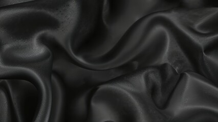 Obraz premium Dark silky fabric with smooth folds and shiny surface.