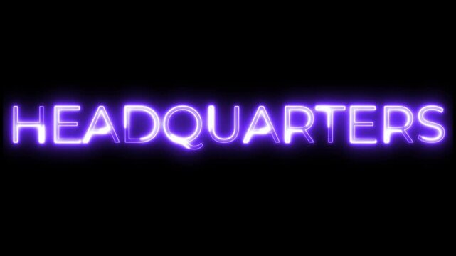 Headquaters Neon Text Typography Animation